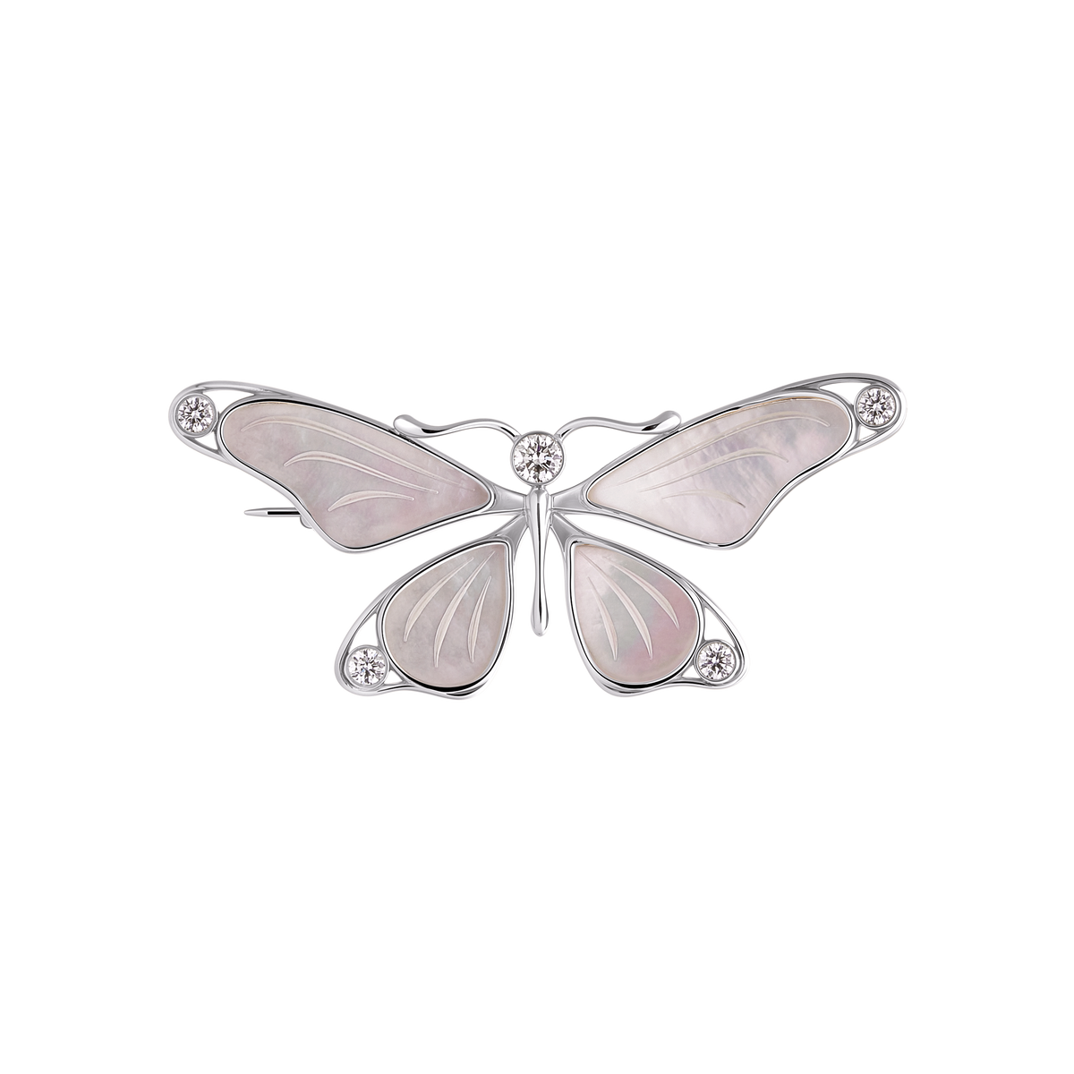 Elegant Silver Tone Sequined Butterfly Brooch B443 Madame Butterfly - HighLilyPriestess main image 3