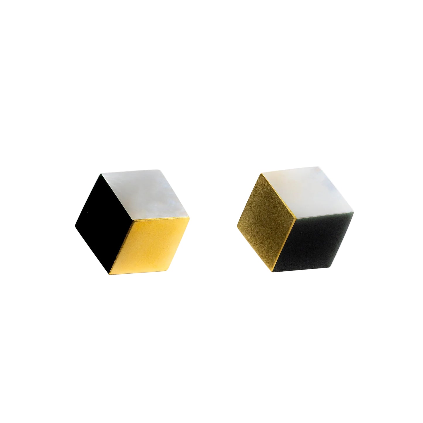 Angela Cummings Vintage 18k Gold, Black Onyx, and Mother-of-Pearl Inlay Earrings