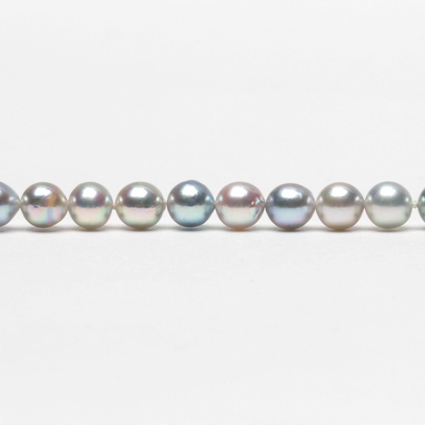 Akoya Silver-Blue Baroque Pearl Bracelet 6.0-6.5mm with Sterling Silver Heart Clasp