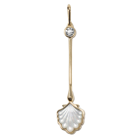 Water Wand Pendant in 18k Yellow Gold and Mother-of-Pearl