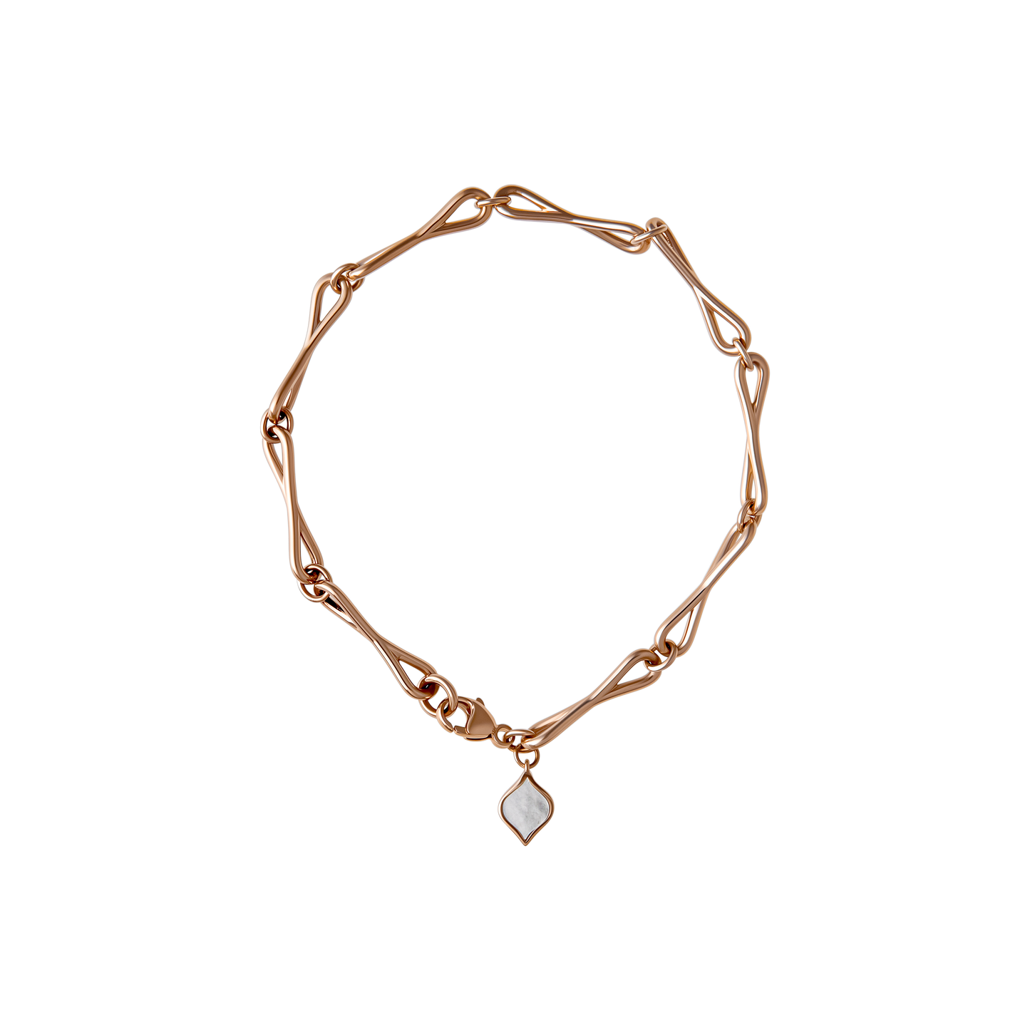 WaterDrop Medium Link Bracelet in 14k SMO Rose Gold