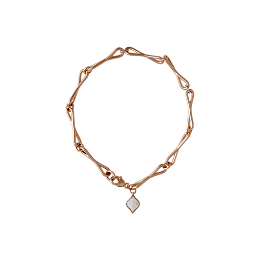 WaterDrop Medium Link Bracelet in 14k SMO Rose Gold