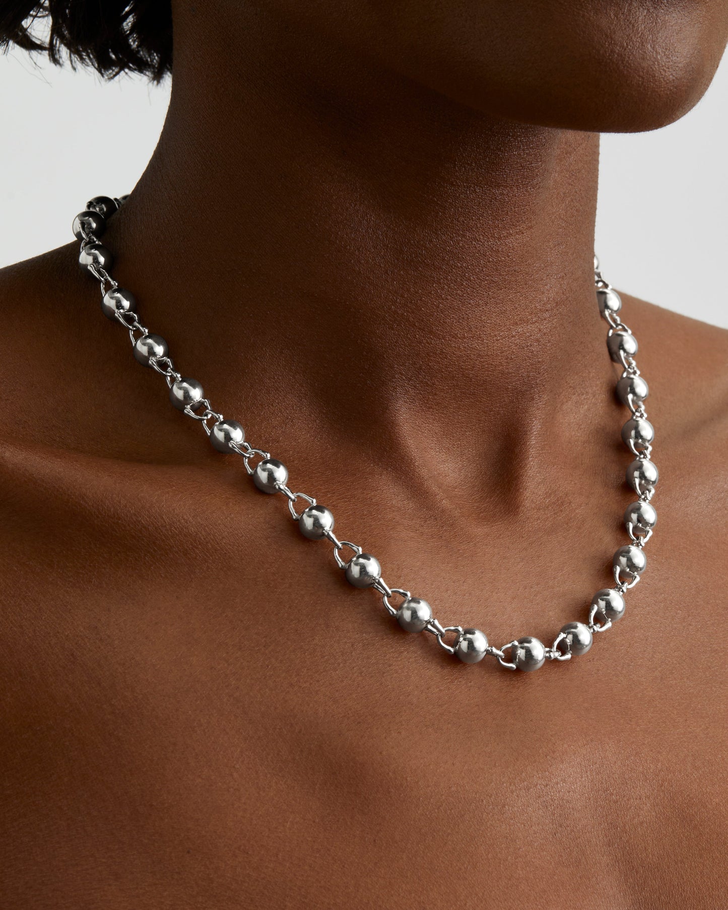 TreasureLock Bead Necklace 8mm in Sterling Silver