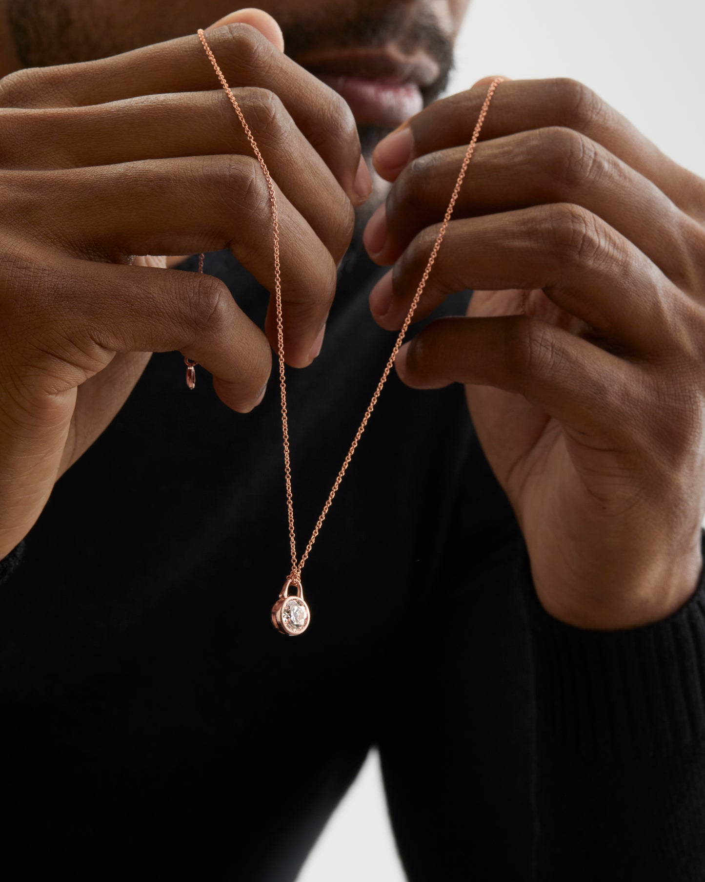 TreasureLock Lab-Grown Diamond Pendant 0.75 ct in 18k Rose Gold