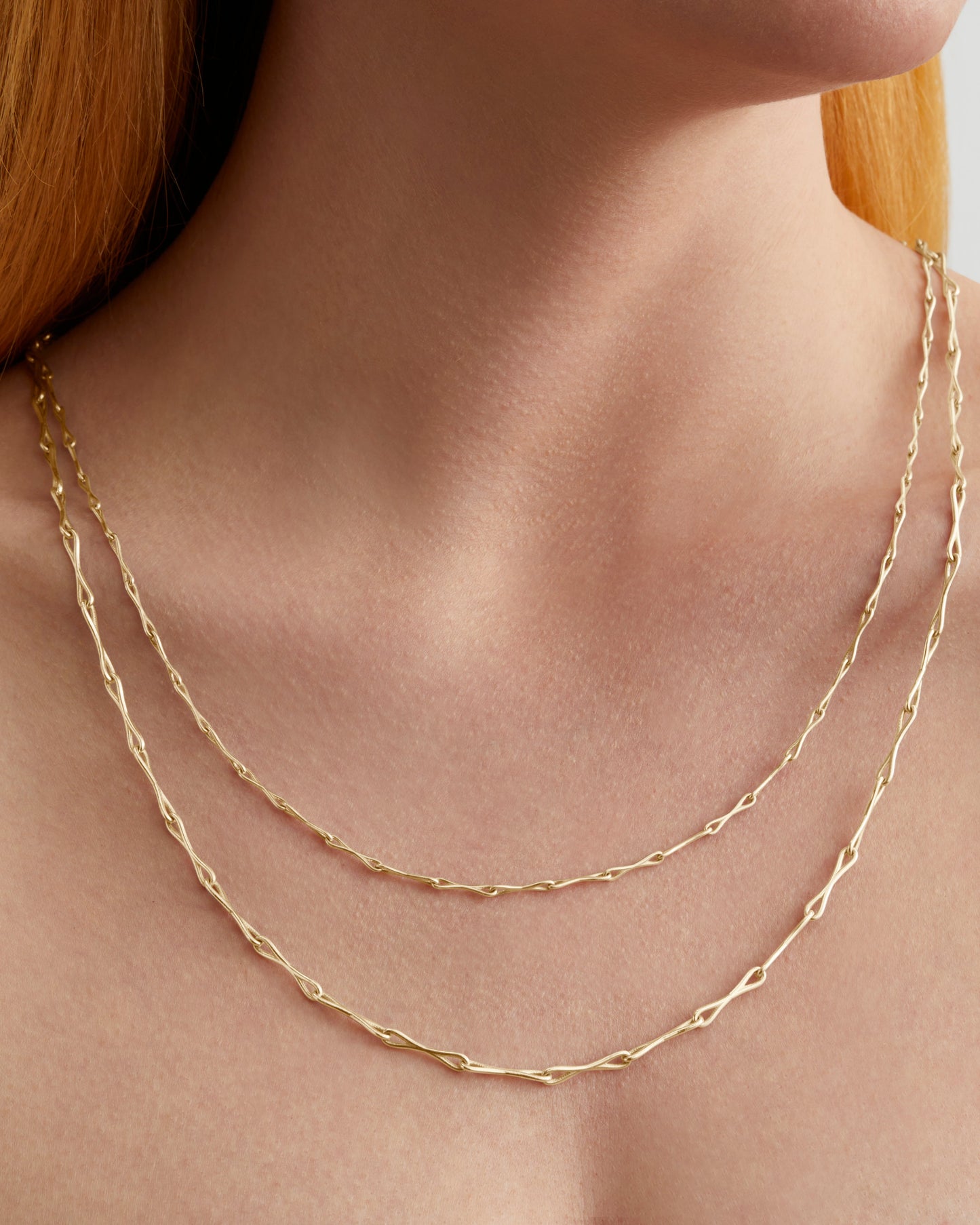 WaterDrop Small Link Necklace in Yellow Gold