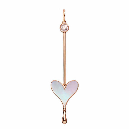 Love Wand Pendant in 18k Rose Gold with Pink Lab-grown Diamond