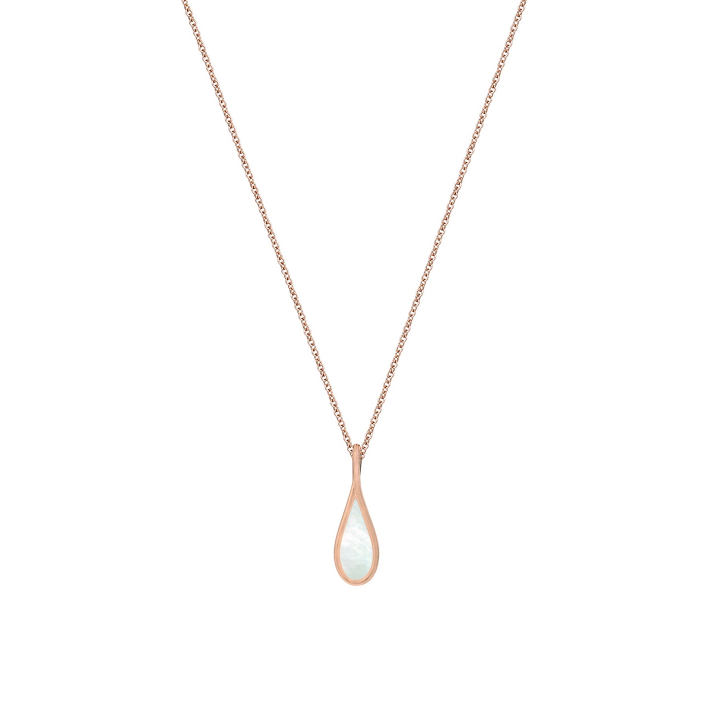 FINAL SALE WaterDrop Mother-of-Pearl Pendant Necklace in Rose Gold