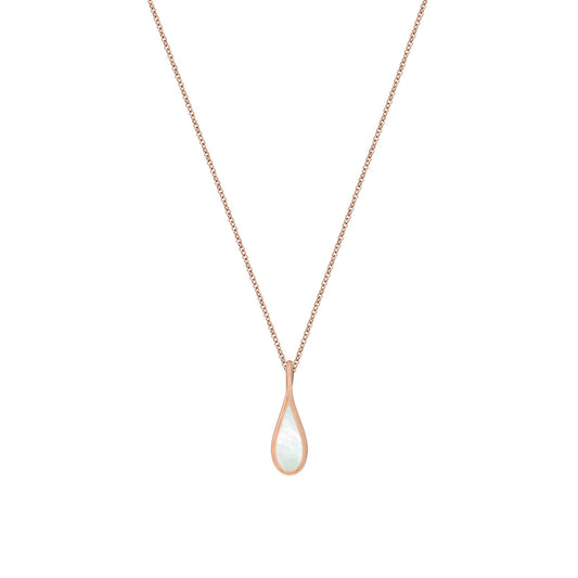 FINAL SALE WaterDrop Mother-of-Pearl Pendant Necklace in Rose Gold