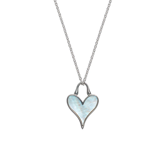 LoveLock Pendant 12mm in Sterling Silver and Mother-of-Pearl
