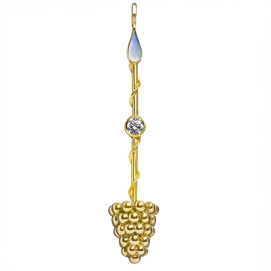 Prosperity Wand Pendant in 18k Yellow Gold and Mother-of-Pearl