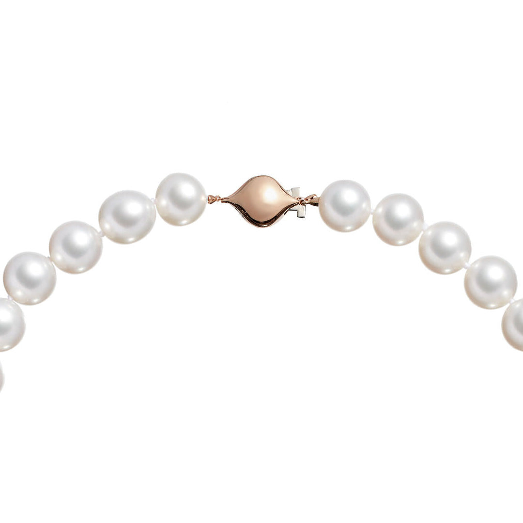 Australian South Sea 12-15mm Round Pearl Necklace with 18k Rose Gold Clasp