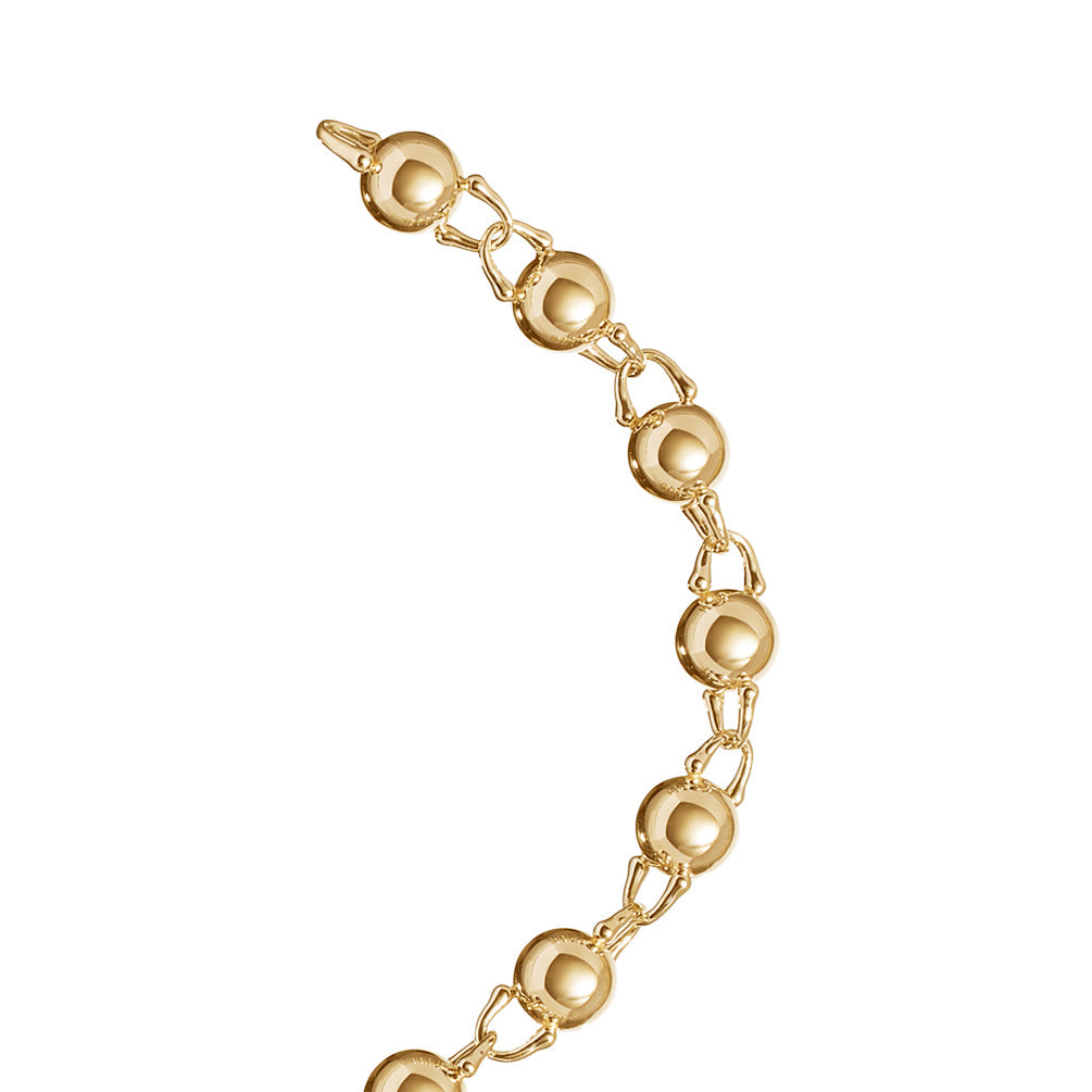 TreasureLock Bead Bracelet 8mm in Yellow Gold