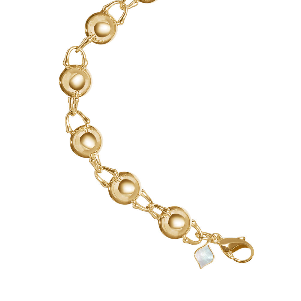 TreasureLock Bead Bracelet 10mm in Yellow Gold