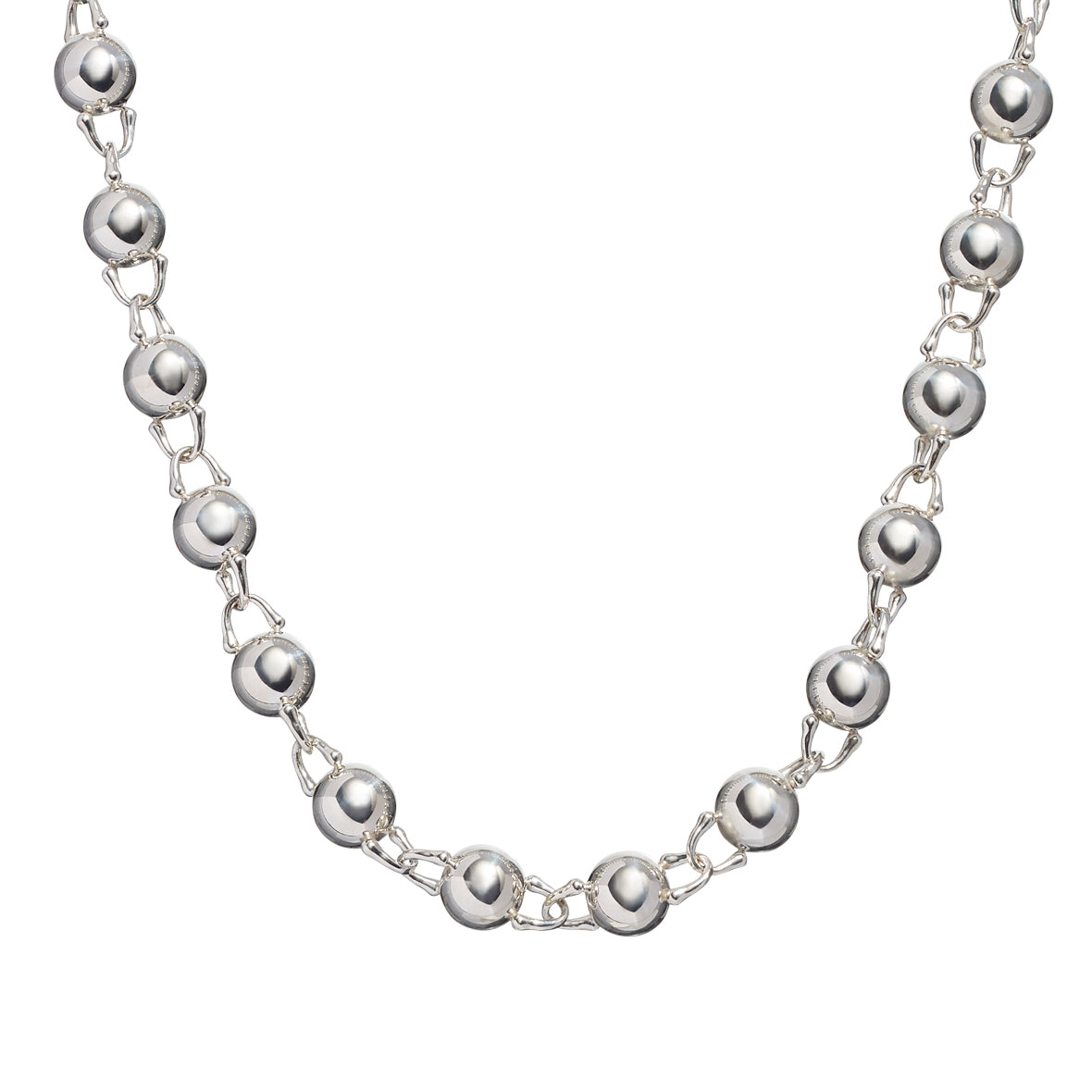 TreasureLock Bead Necklace 10mm in Sterling Silver