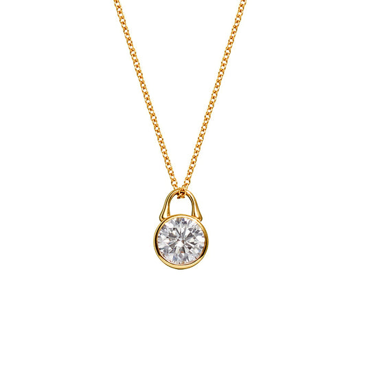 TreasureLock Lab-Grown Diamond Pendant .75 Carat in 18k Yellow Gold