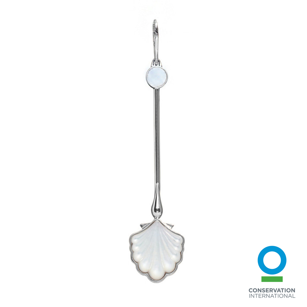 Water Wand Pendant in Sterling Silver and Mother-of-Pearl