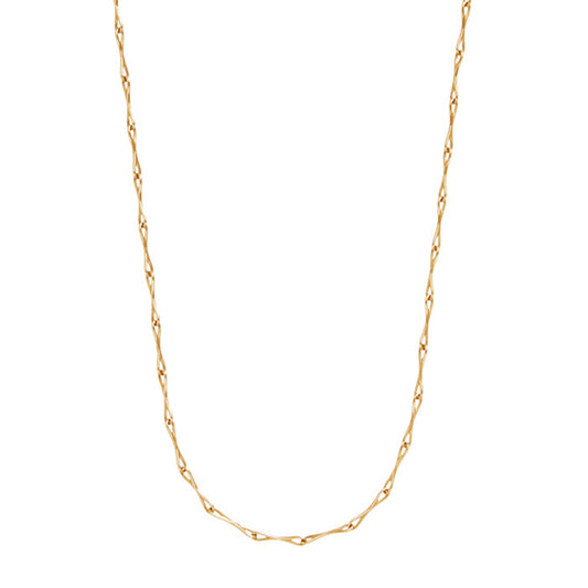 WaterDrop Small Link Necklace in Yellow Gold with Mother-of-Pearl Tag