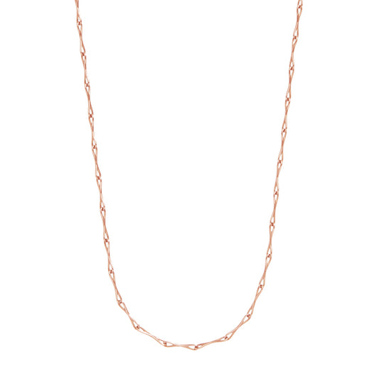 WaterDrop Small Link Necklace in 14k Rose SMO Gold with Mother-of-Pearl Tag