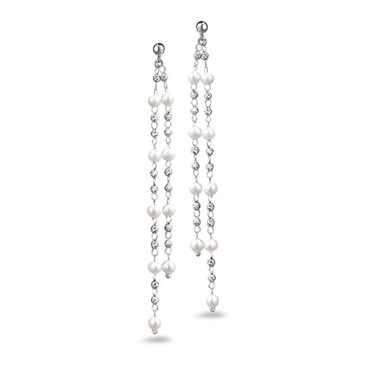 Platinum Born Debut Double Drop Earrings