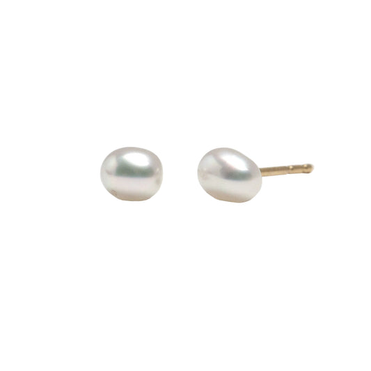 Keshi Akoya Pearl Earrings in 14k Yellow Gold