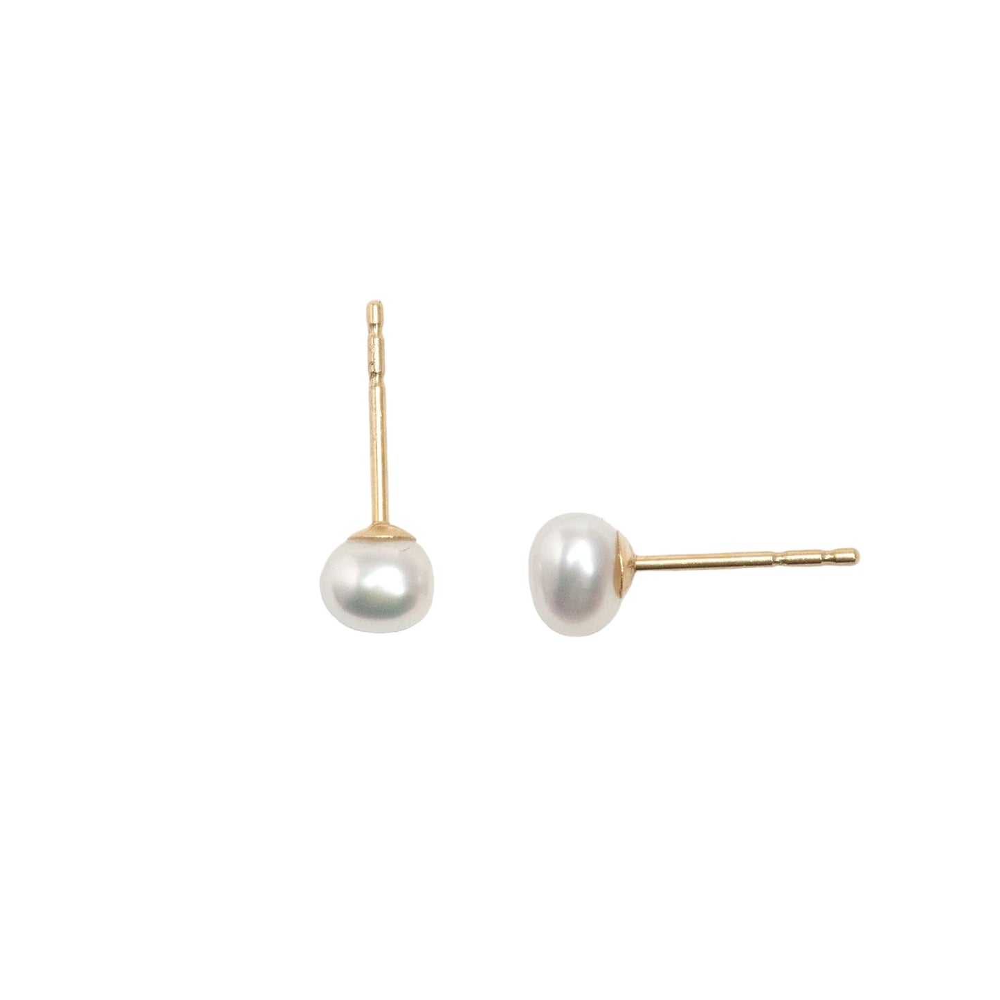Keshi Akoya Pearl Earrings in 14k Yellow Gold