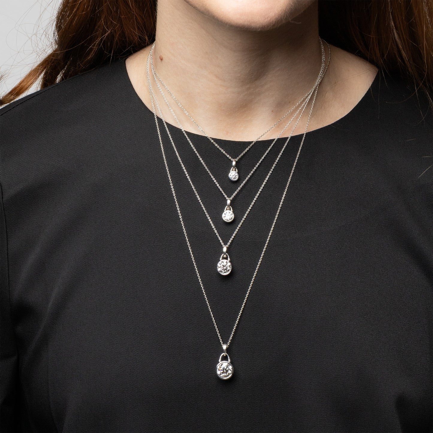 TreasureLock 3.0 ct Lab-Grown Round Diamond Pendant