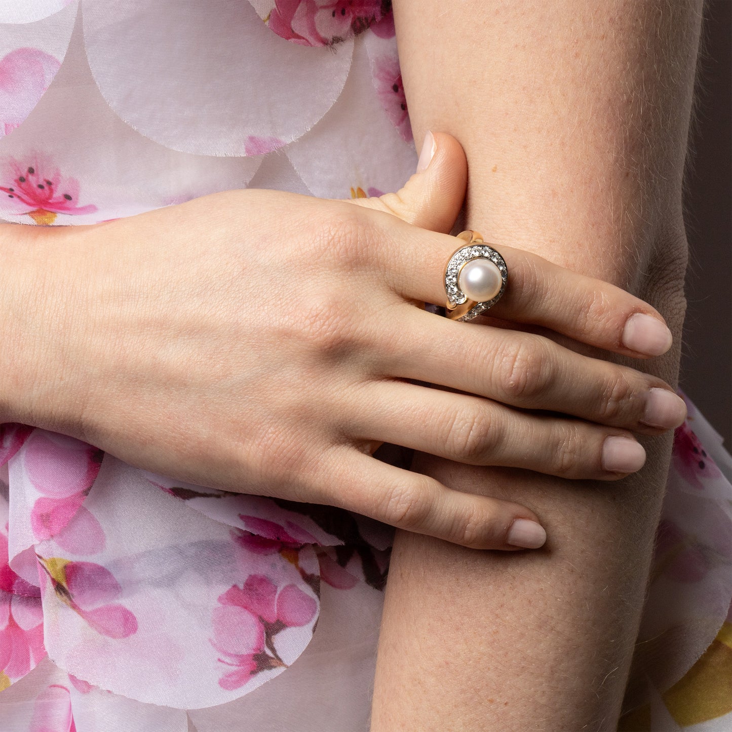 Angela Cummings Vintage Fish Tail Akoya Pearl Ring