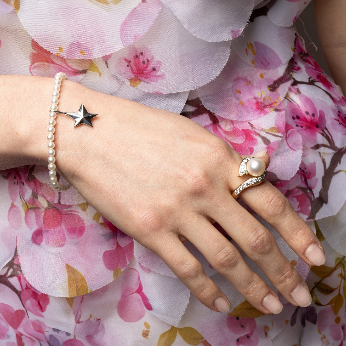 Angela Cummings Vintage Fish Tail Akoya Pearl Ring