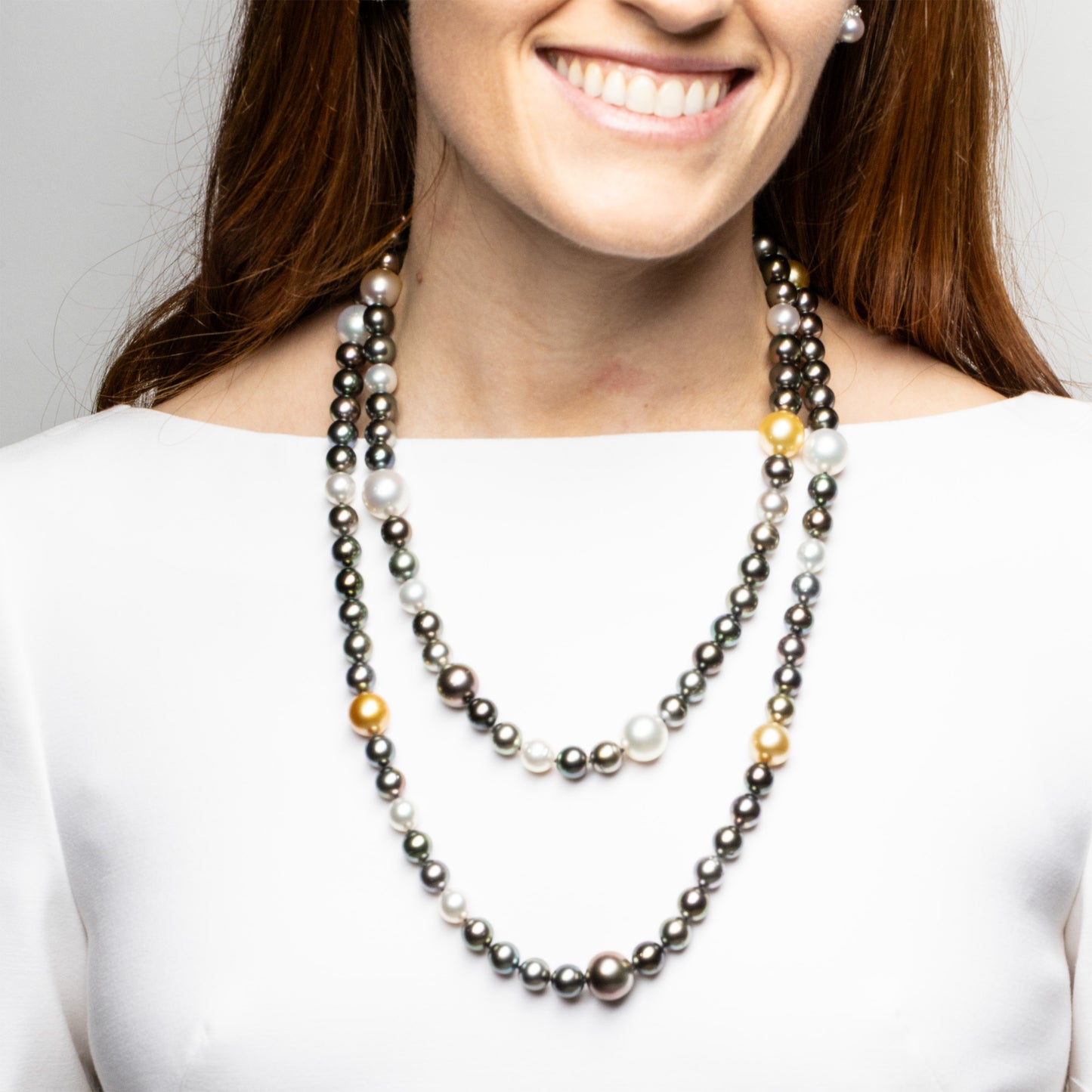 Tahitian and South Sea Pearl Strand Necklace, 9-14mm