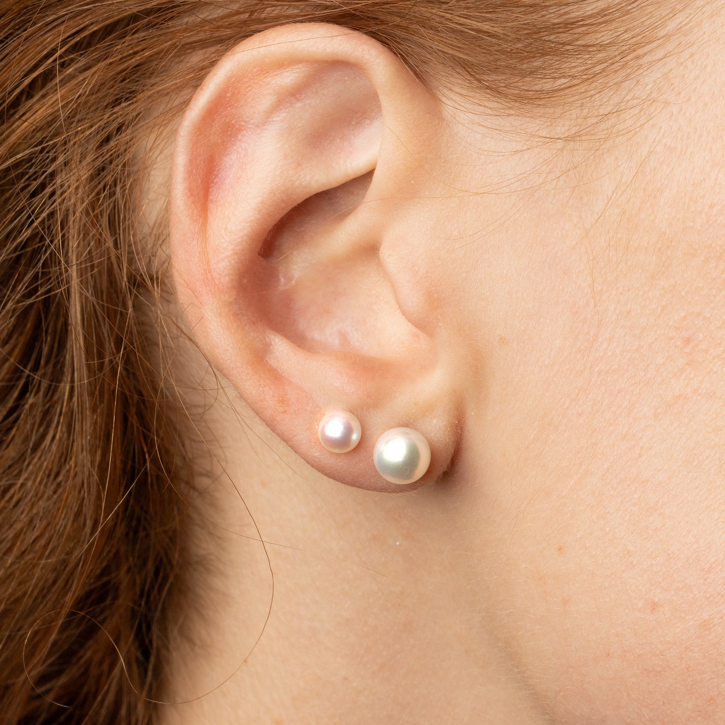 Akoya Round Stud Earrings 6.5-7mm in 14k Yellow Gold