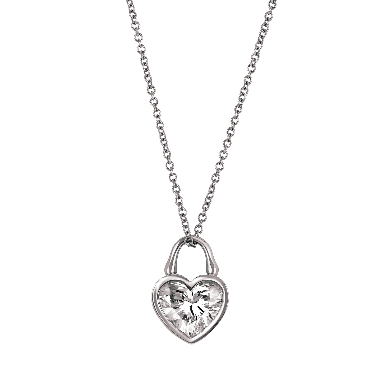 TreasureLock Lab-grown Diamond Heart Pendant 1.5 Carat in 18k White Gold