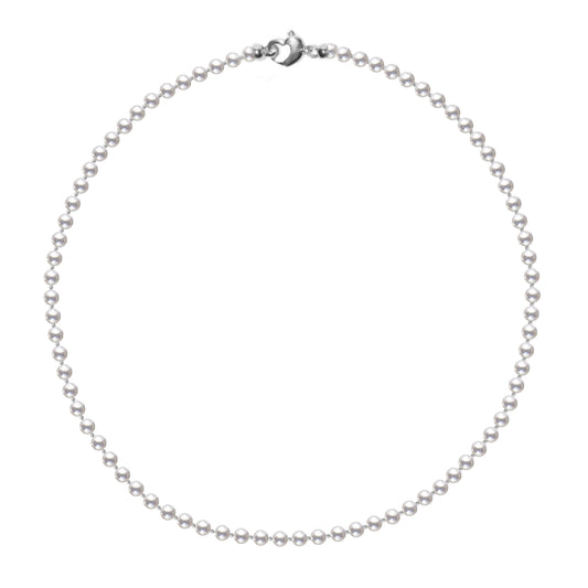 Akoya Mini White Pearl Strand with Sterling Silver Heart Clasp