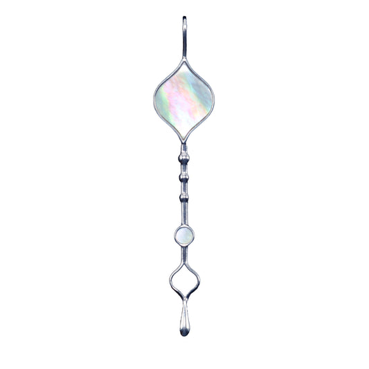 Unity Wand Pendant in Sterling Silver and Mother-of-Pearl