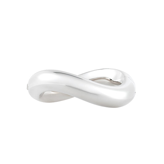 Angela Cummings Wave bangle in sterling silver on white background