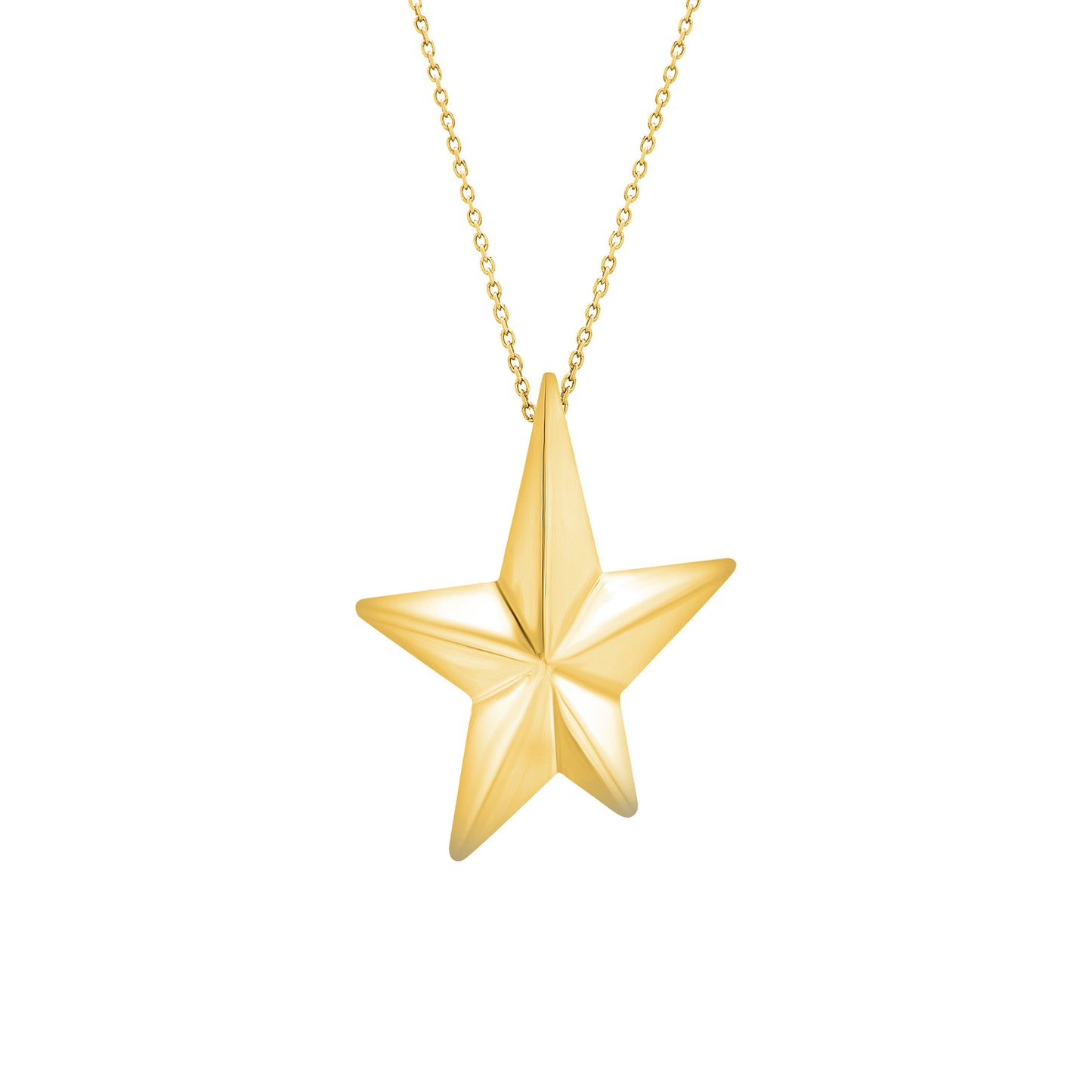 Angela Cummings x Roseate Large Star Pendant on a delicate cable chain in 18k yellow gold
