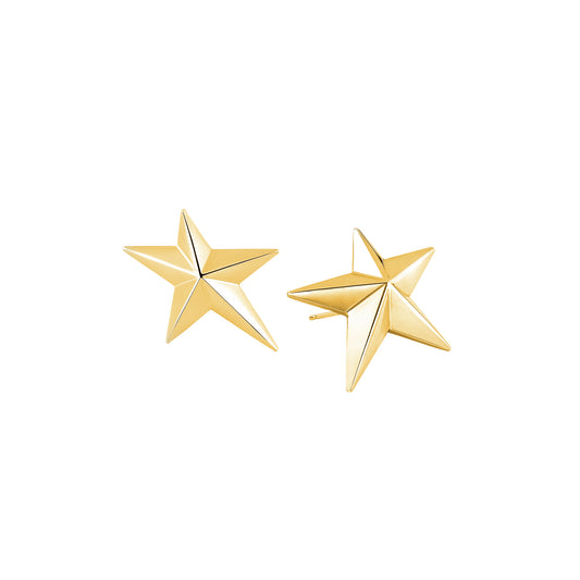 Angela Cummings x Roseate Large Star Earrings in 18k Yellow Gold