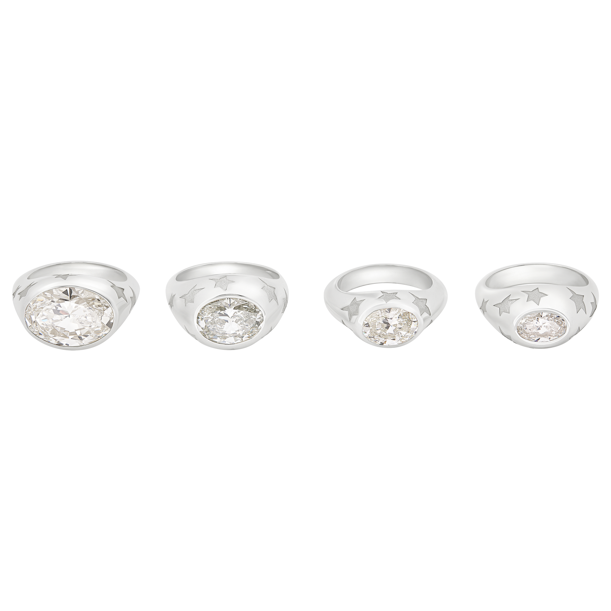 Angela Cummings Stars rings in sterling silver in multiple carat weights