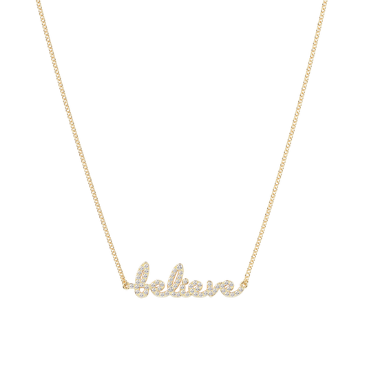 Tiary Believe Pendant, 14k Yellow Gold and Diamonds
