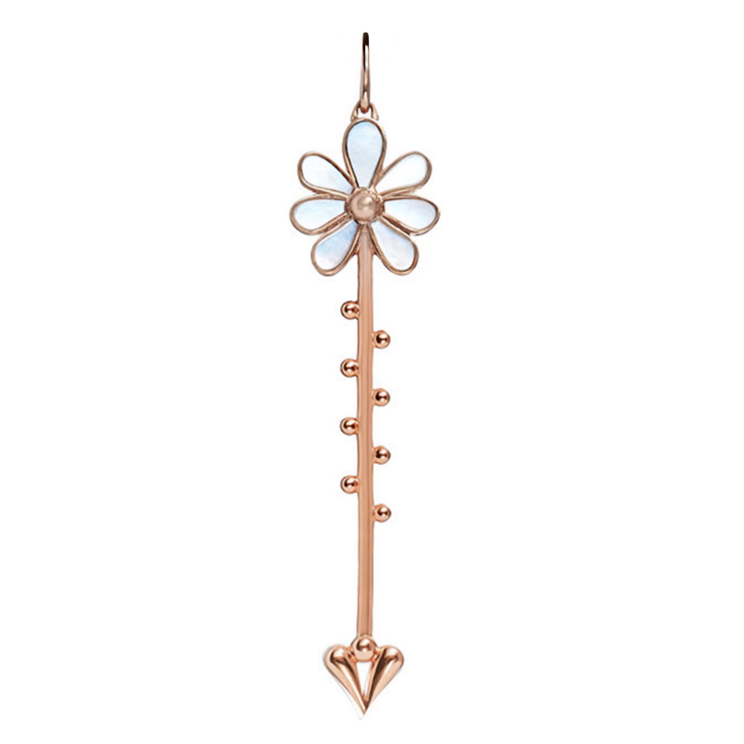 Bloom Wand Pendant in 18K rose gold with luminous mother-of-pearl