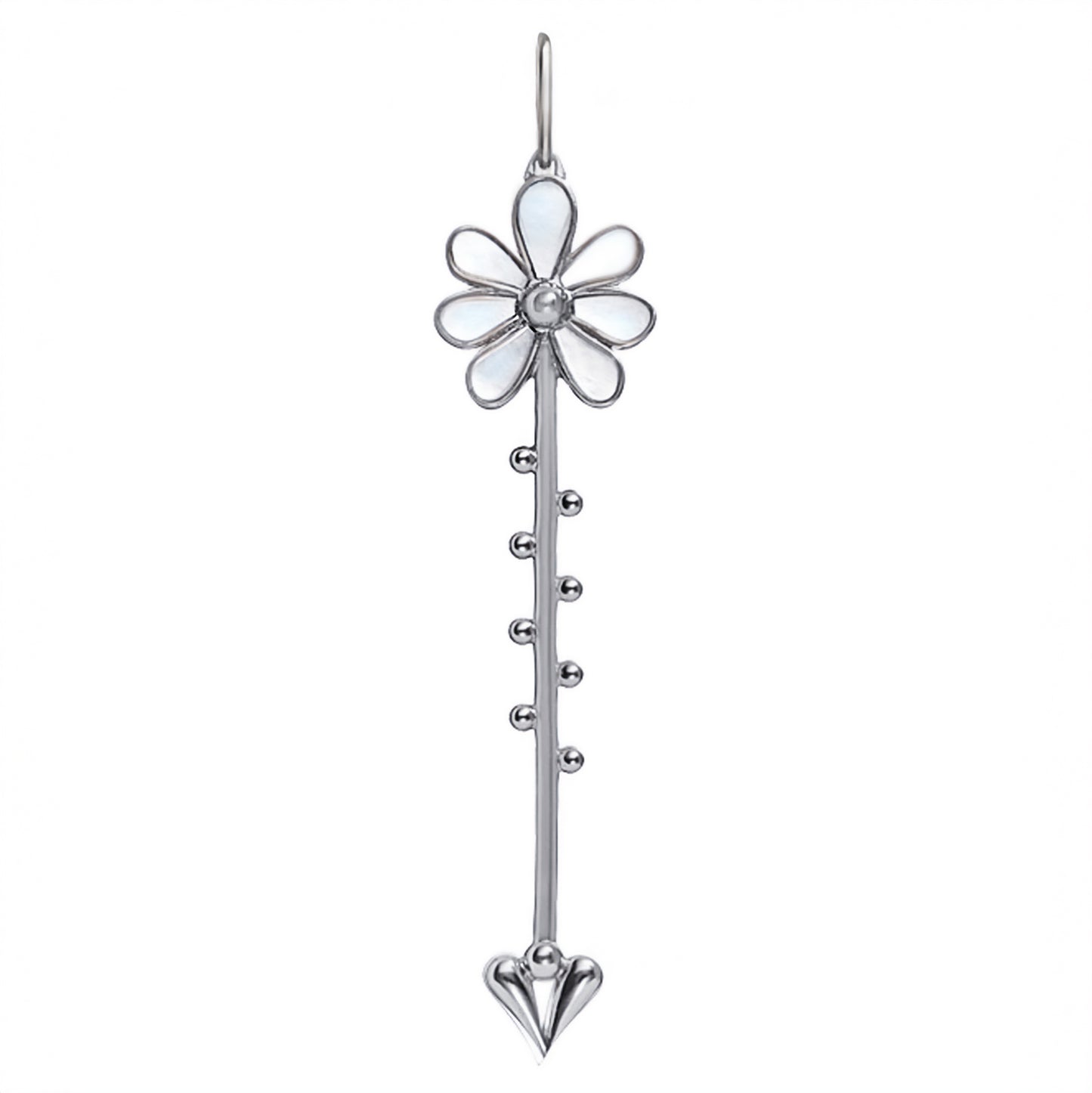 Bloom Wand Pendant in sterling silver with luminous mother-of-pearl