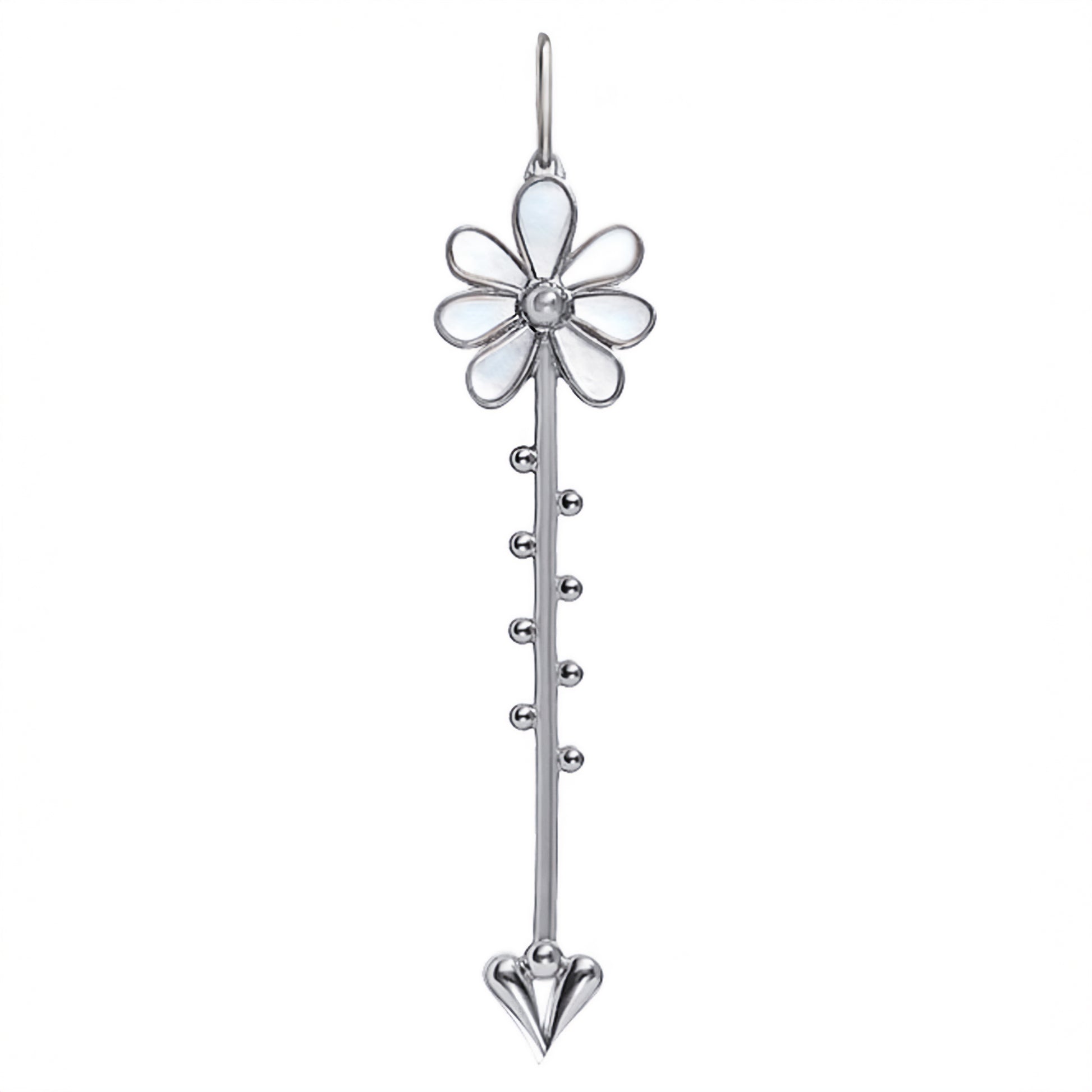 Bloom Wand Pendant in sterling silver with luminous mother-of-pearl