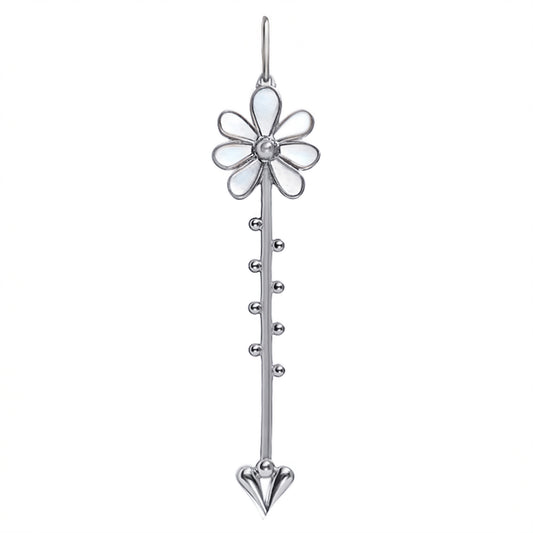 Bloom Wand Pendant in sterling silver with luminous mother-of-pearl