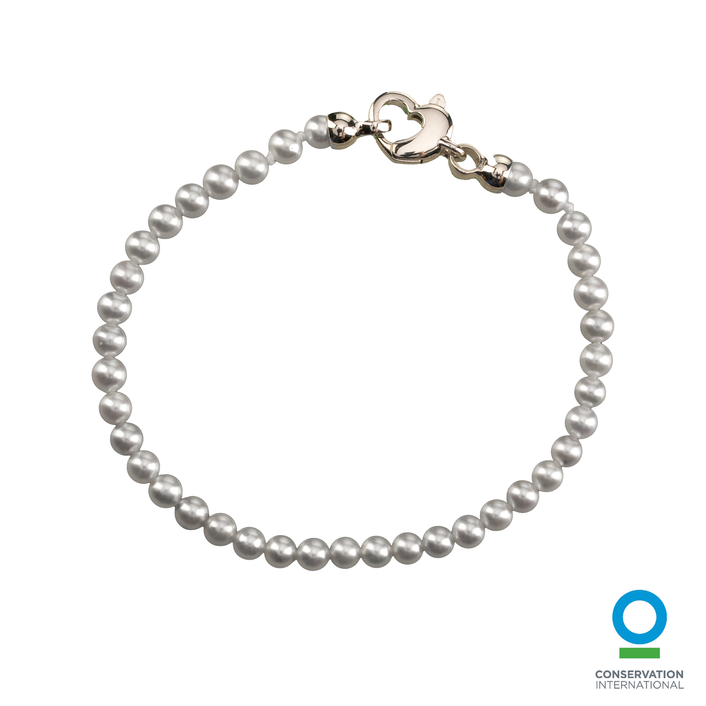 Akoya Mini Grey Pearl Bracelet with Sterling Silver Heart Clasp