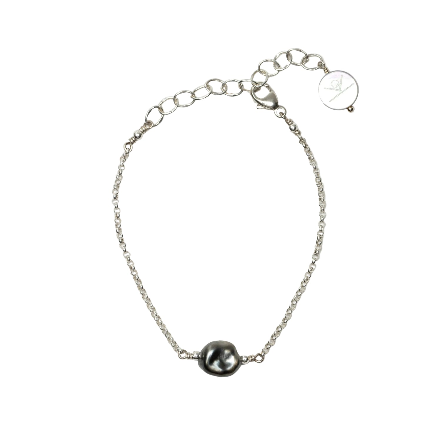 Kamoa Keshi adjustable pearl bracelet in sterling silver