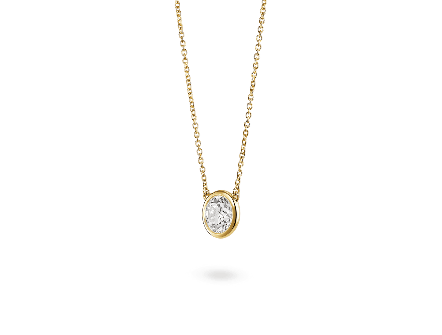 LIGHTBOX Lab-Grown Diamond 1ct. Round Brilliant 14k Yellow Gold Bezel Pendant