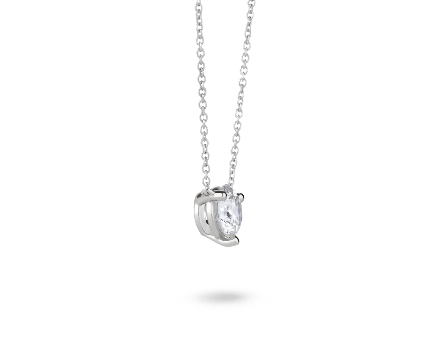 LIGHTBOX Lab-Grown Diamond 1 CT Solitaire Round Necklace in 14K White Gold