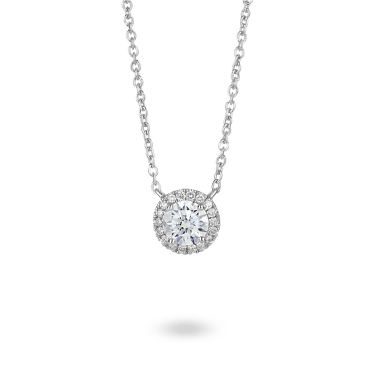 LIGHTBOX Lab-Grown Diamond 1 CT Halo Pendant with White Diamond