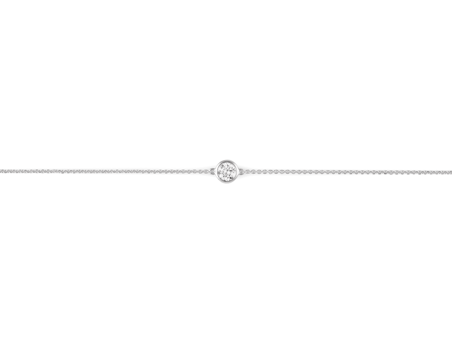 LIGHTBOX Lab-Grown Diamond ¼ct. Round Brilliant Bezel Bracelet in 14k White Gold