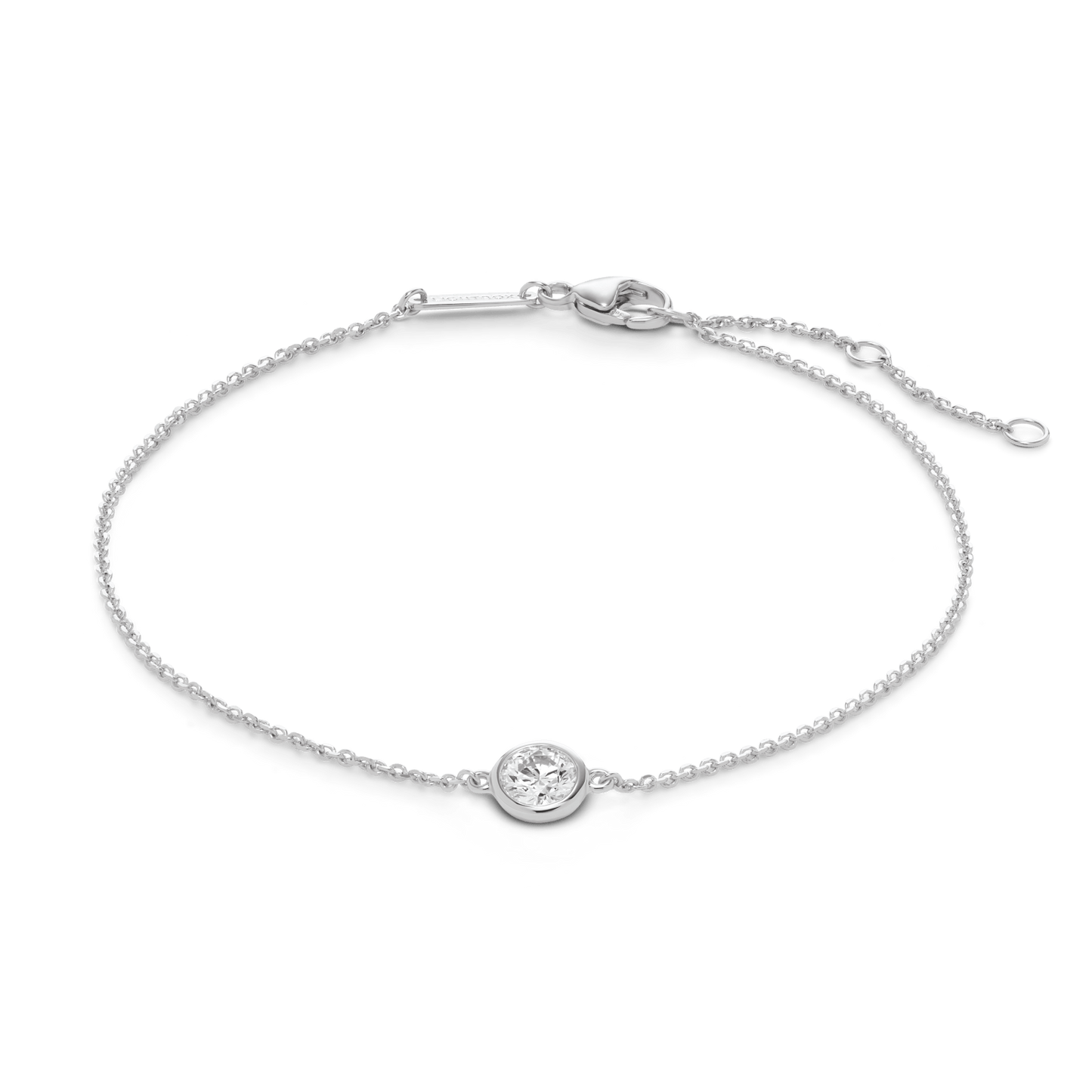 LIGHTBOX Lab-Grown Diamond ¼ct. Round Brilliant Bezel Bracelet in 14k White Gold