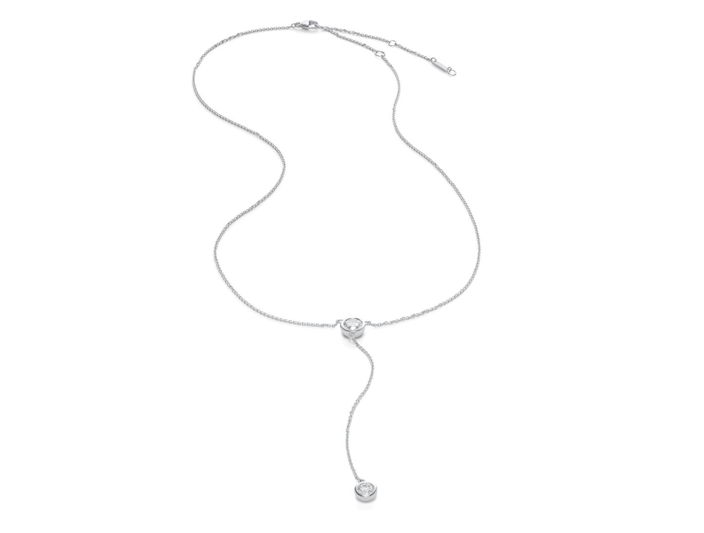 LIGHTBOX Lab-Grown Diamond ¾ct. tw. Round Brilliant Bezel Lariat Pendant